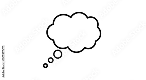 Empty thought bubble with small circles trailing behind.