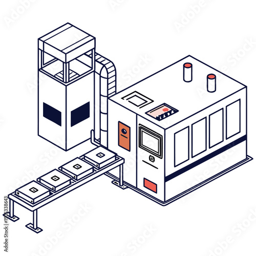 Modular Micro Factory Modern Manufacturing Vector