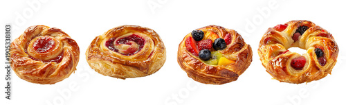 Fotografija Freshly baked fruit danish pastries