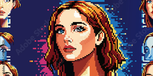 Example of AI Photo upscaling technology - A pixelated picture of a woman on the left, and the the enhanced version on the right.