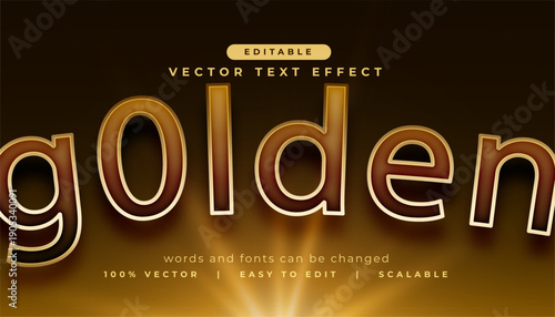 customizable premium golden lettering text effect style
