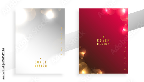 set of premium business booklet cover template with shiny effect