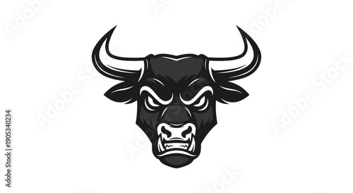 Fierce Bull Head Emblem with Intense Gaze 1.