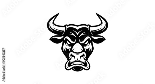 Fierce Bull Head Emblem with Powerful Horns.