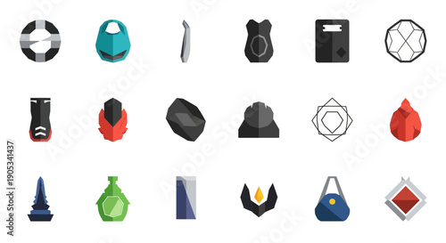 Collection of Various Objects and Icons.