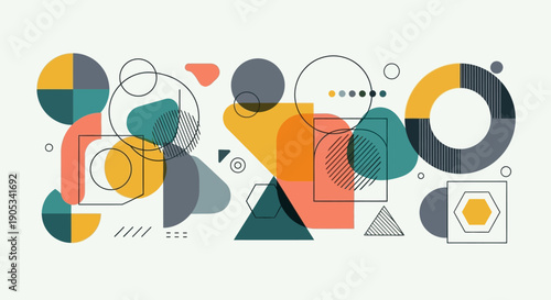 Abstract Geometric Shapes Background - Colorful Modern Design Elements