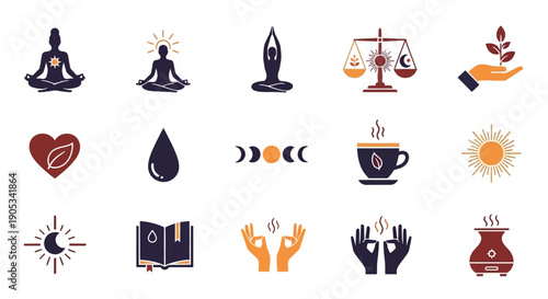 Spiritual Symbols and Icons Collection Meditation.