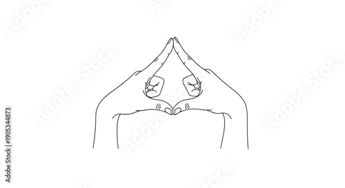 Hand gesture forming a symbolic shape with fingers.
