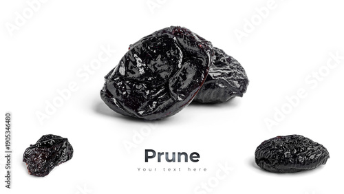 Prunes on a white background. High quality photo