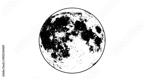 Celestial Orb: The moon in stark detail, a cosmic marvel against a clear backdrop. Evokes a sense of wonder and the mysteries of space. 