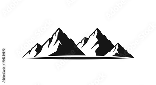 Majestic Mountain Range Silhouette Graphic Design 1.
