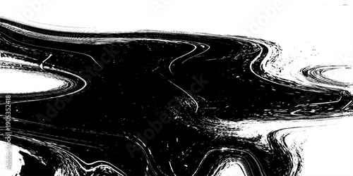 Abstract Black and White Fluid Marble Texture with Dynamic Ink Swirls, Liquid Paint Flow, Organic Wave Patterns and High Contrast Monochrome Background for Modern Art, Design, Branding and Creative.