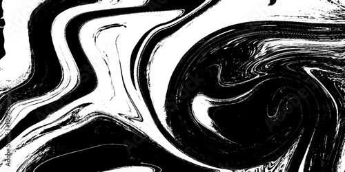 Abstract Black and White Fluid Marble Texture with Dynamic Ink Swirls, Liquid Paint Flow, Organic Wave Patterns and High Contrast Monochrome Background for Modern Art, Design, Branding and Creative.