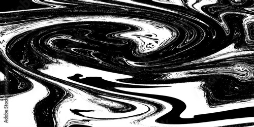 Abstract Black and White Fluid Marble Texture with Dynamic Ink Swirls, Liquid Paint Flow, Organic Wave Patterns and High Contrast Monochrome Background for Modern Art, Design, Branding and Creative.