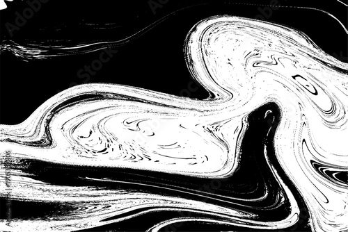 Abstract Black and White Fluid Marble Texture with Dynamic Ink Swirls, Liquid Paint Flow, Organic Wave Patterns and High Contrast Monochrome Background for Modern Art, Design, Branding and Creative.