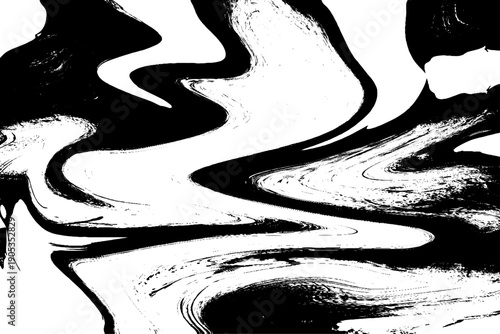 Abstract Black and White Fluid Marble Texture with Dynamic Ink Swirls, Liquid Paint Flow, Organic Wave Patterns and High Contrast Monochrome Background for Modern Art, Design, Branding and Creative.