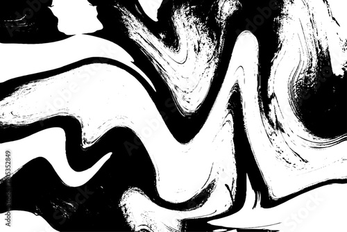 Abstract Black and White Fluid Marble Texture with Dynamic Ink Swirls, Liquid Paint Flow, Organic Wave Patterns and High Contrast Monochrome Background for Modern Art, Design, Branding and Creative.