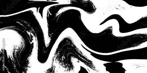 Abstract Black and White Fluid Marble Texture with Dynamic Ink Swirls, Liquid Paint Flow, Organic Wave Patterns and High Contrast Monochrome Background for Modern Art, Design, Branding and Creative.