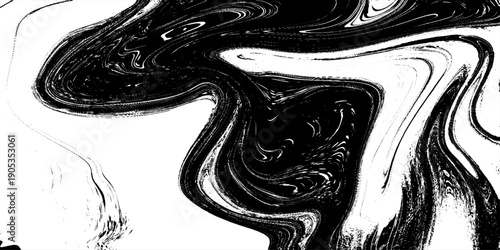 Abstract Black and White Fluid Marble Texture with Dynamic Ink Swirls, Liquid Paint Flow, Organic Wave Patterns and High Contrast Monochrome Background for Modern Art, Design, Branding and Creative.
