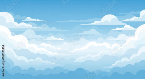 Vibrant Blue Sky with Soft, Wispy Clouds - Beautiful Atmospheric Background