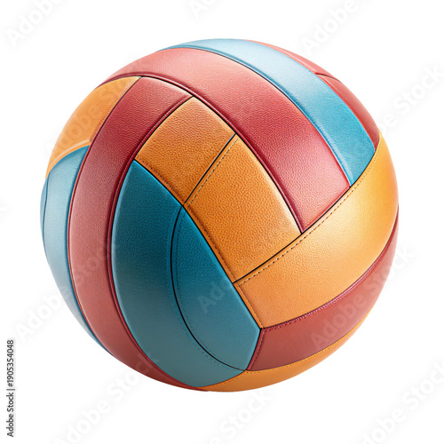 Colorful leather volleyball with vibrant design
