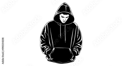 Man in Black Hoodie with Hands in Pockets 1.