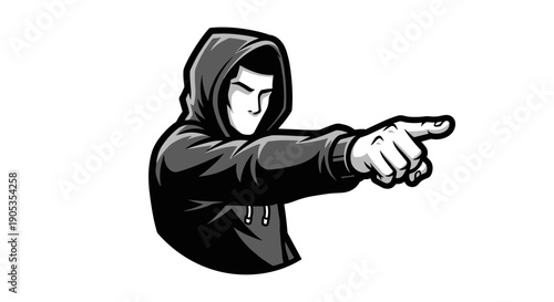 Man in Hoodie Pointing Forward with Determination.