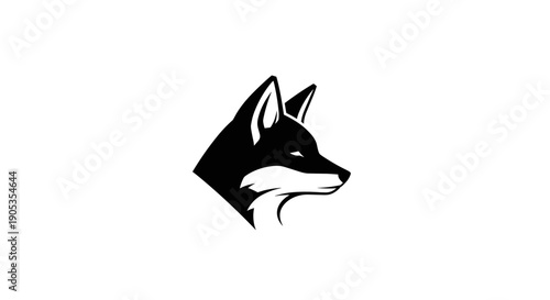 Minimalist Black and White Fox Head Logo Design.