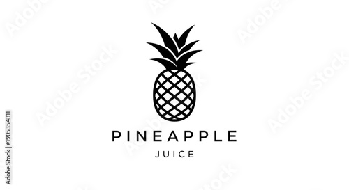 Minimalist Pineapple Juice Logo Design.