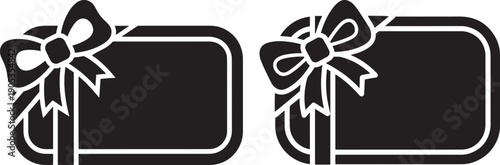 Two blank gift tags with decorative bows, ideal for presents, promotions, or adding a personal touch to any gift.