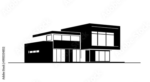 Modern Architectural Design of a Sleek Black House.