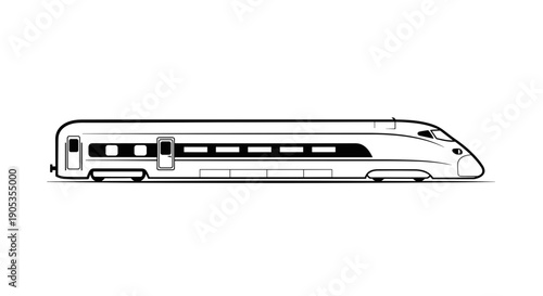Modern High Speed Train Silhouette Side View 1.