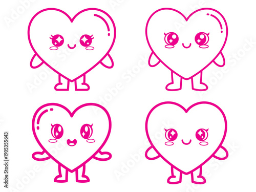 Pink heart kawai mascot