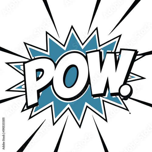 POW Comic Book Explosion Burst Vector Art