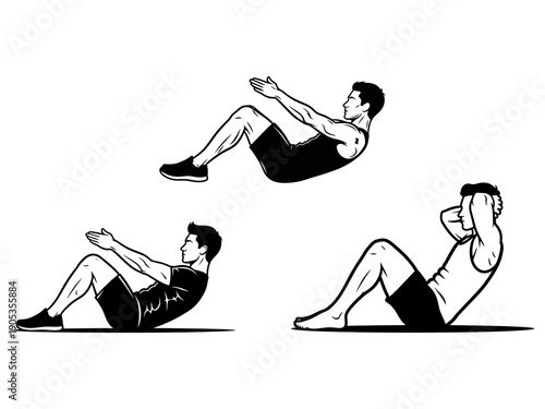 Sit-up Pose Vector