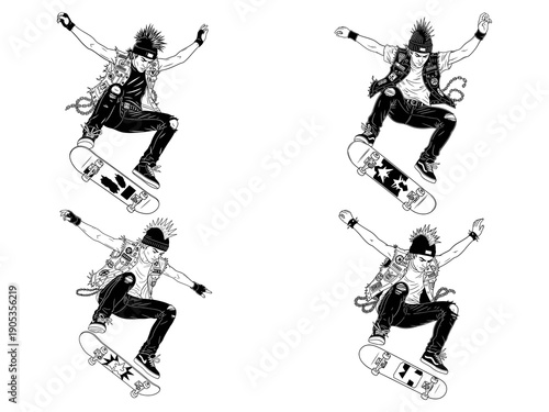 Skateboarding Punk Vector