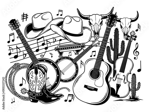 Western Music Vector