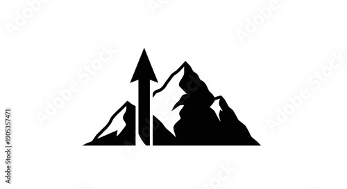 Mountain Peak Arrow Symbolizing Growth and Success.