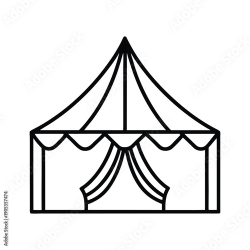 Arabian tent icon outline vector on white background