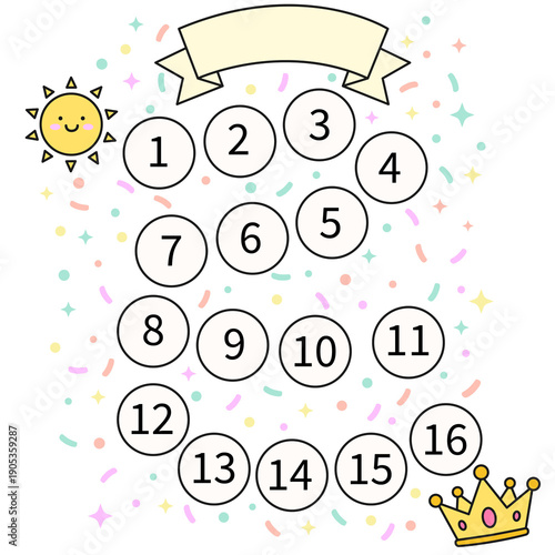 Fotografie Cute printable reward chart for kids