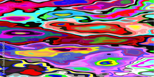 Topographic Map with Detailed Contour Lines in Multiple Colors, Abstract Geographic Design, Clean Vector Illustration on a White Background