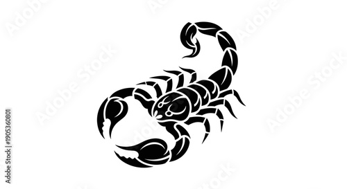 Scorpion Silhouette Tribal Tattoo Design Art.