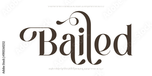 Bailed Typography Design: A stylish typography composition spelling the word Bailed, meticulously crafted with elegant fonts, designed to make a sophisticated statement.