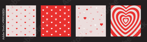Romantic Valentine’s Day Heart Pattern Designs in Red and Pink