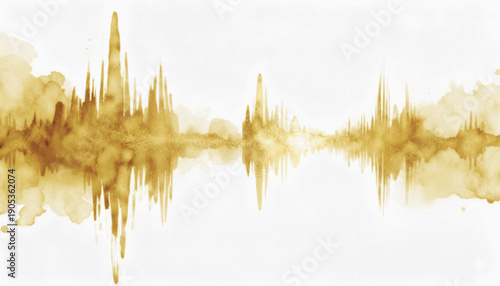 Deep Echo Abstract watercolor art of golden sound waves isolated watercolor vector illustration svg