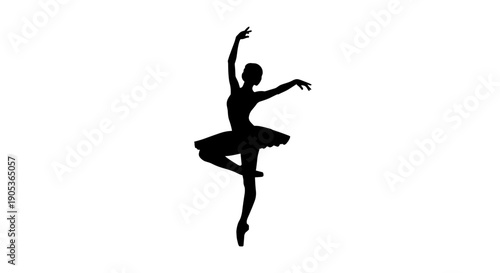 Silhouette of a graceful ballerina performing a dance pose.