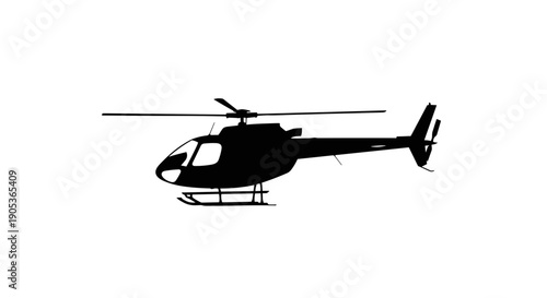 Silhouette of a Modern Helicopter in Flight 2.