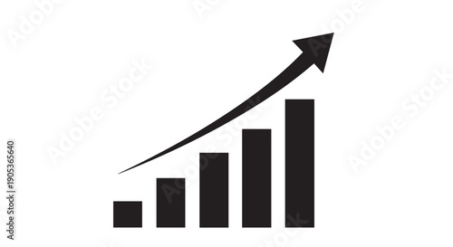 Business graphs and charts icons. Business statistics and analytics, charts diagrams, money, down or up arrow. graph growth silhouette icon set
