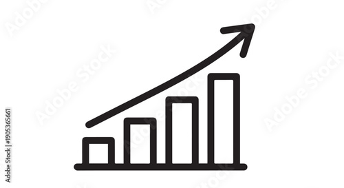 Business graphs and charts icons. Business statistics and analytics, charts diagrams, money, down or up arrow. graph growth silhouette icon set
