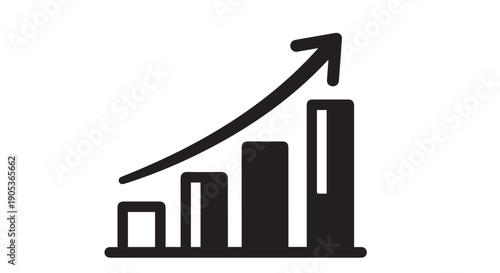 Business graphs and charts icons. Business statistics and analytics, charts diagrams, money, down or up arrow. graph growth silhouette icon set
